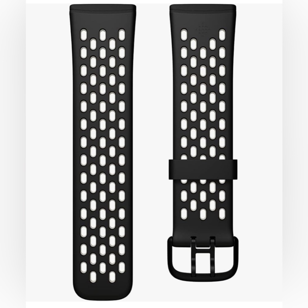 Original Fitbit Sport Band for Sense & Versa 3 Black/Lunar White